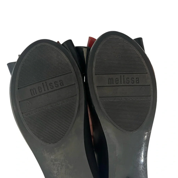 Melissa Black Ultragirl Triple Bow 20 Flats Tortoise Size 6 - Picture 7 of 7